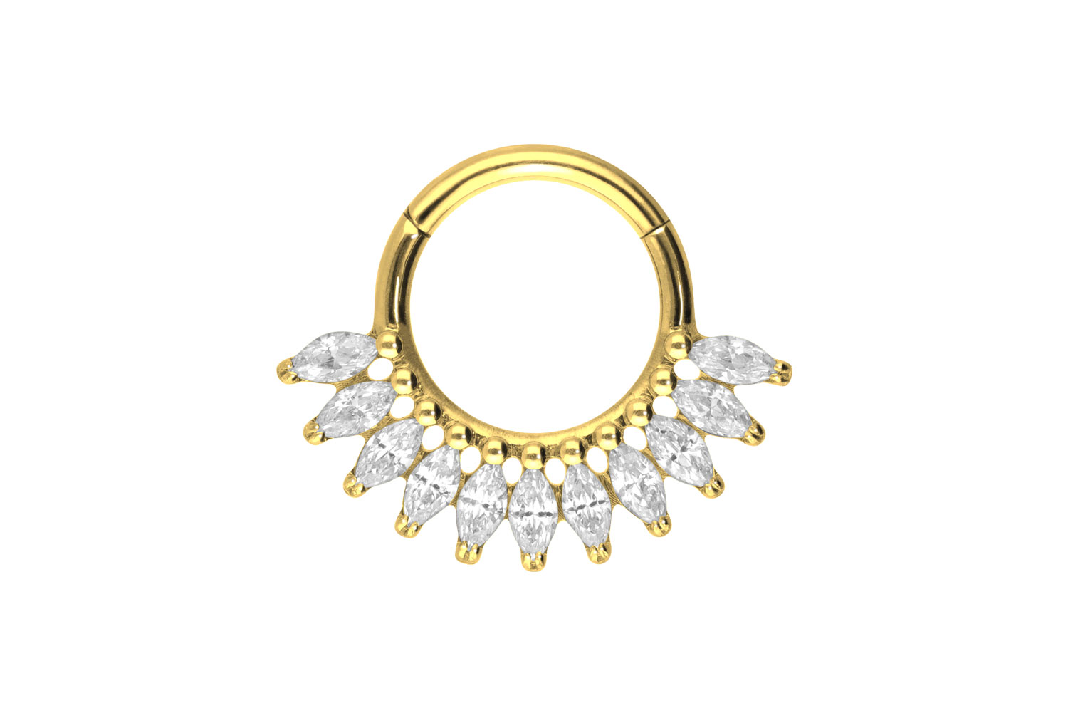 Titan Segmentring Clicker Piercing KRISTALLFÄCHER